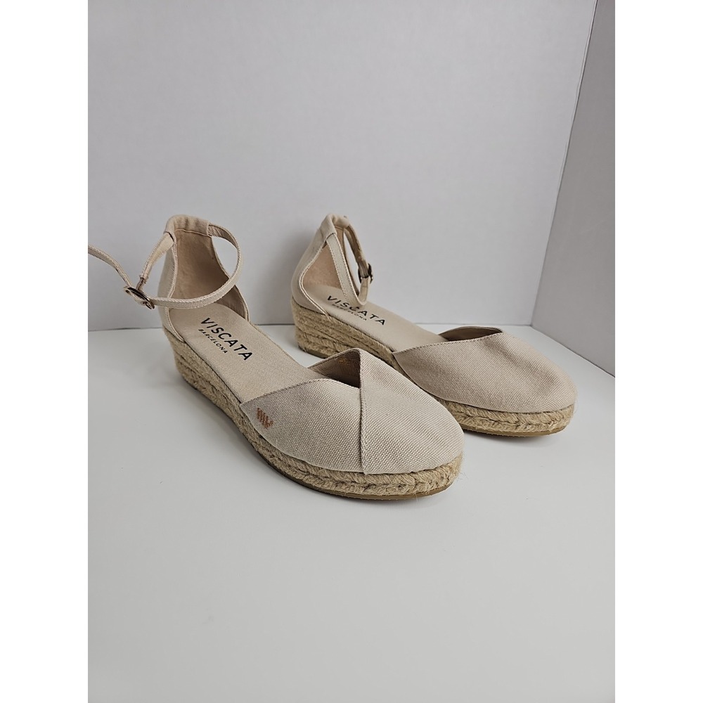 Viscata Barcelona Formiga Canvas Espadrille Wedges Shoes Size‎ 40